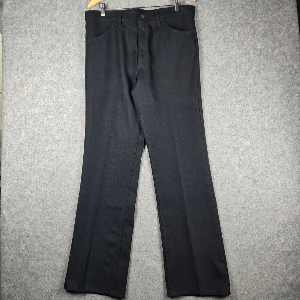 Wrangler Wrancher Dress Jeans Mens 36x34 Black Bootcut Western Cowboy New